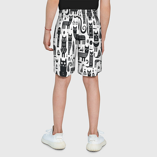 Детские шорты Кошки абстрактный узор / 3D-принт – фото 4