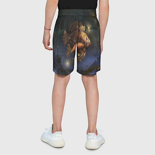 Детские шорты Рыба-дирижабль в ночи / 3D-принт – фото 4