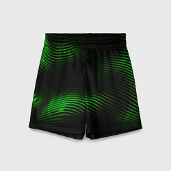 Шорты детские Зеленые тонкие линии, цвет: 3D-принт
