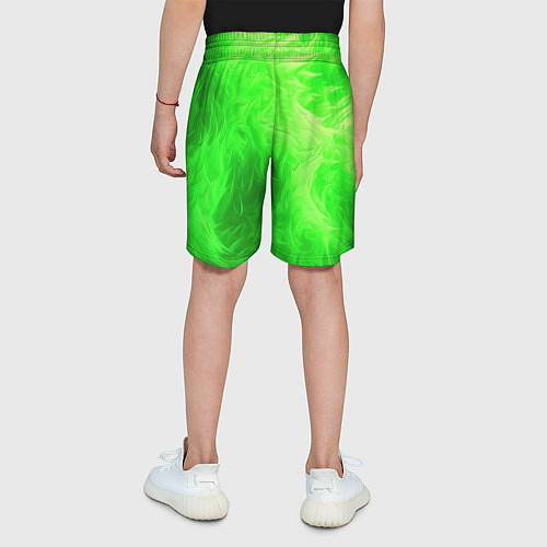 Детские шорты Яркий зеленый фон / 3D-принт – фото 4