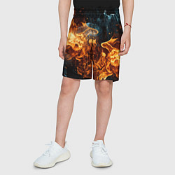 Шорты детские Пламя огня фон, цвет: 3D-принт — фото 2