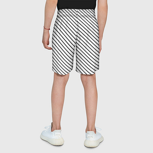 Детские шорты Черно-белые полосы паттерн / 3D-принт – фото 4
