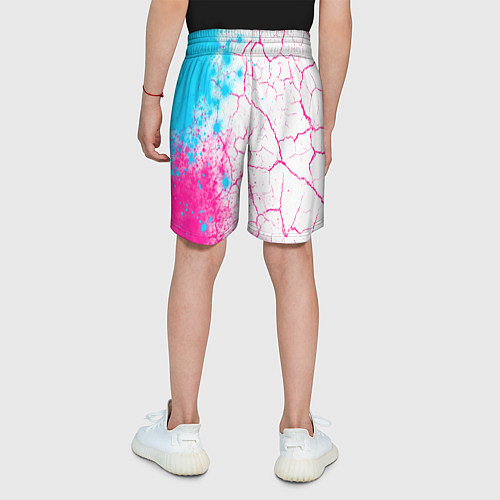 Детские шорты Audi neon gradient style: по-вертикали / 3D-принт – фото 4