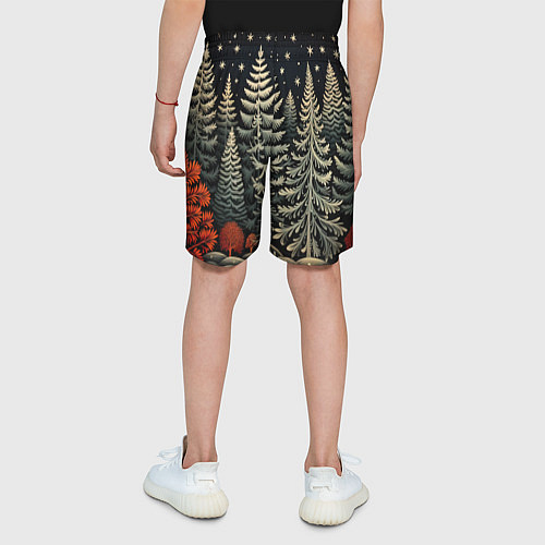 Детские шорты Новогоднее настроение лес / 3D-принт – фото 4