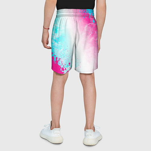 Детские шорты Genesis neon gradient style вертикально / 3D-принт – фото 4
