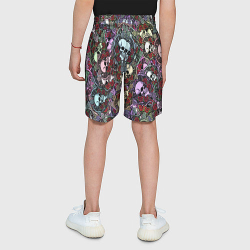Детские шорты Череп с крыльями паттерн / 3D-принт – фото 4