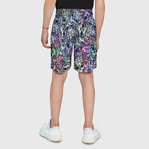 Детские шорты Черепа с короной паттерн / 3D-принт – фото 4