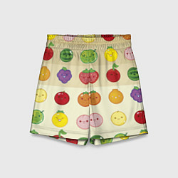 Шорты детские Фрукты паттерн - suika game, цвет: 3D-принт