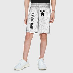 Шорты детские Minecraft glitch на светлом фоне вертикально, цвет: 3D-принт — фото 2