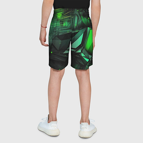 Детские шорты Мир абстрактной зелени / 3D-принт – фото 4