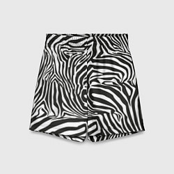 Шорты детские Шкура зебры черно - белая графика, цвет: 3D-принт