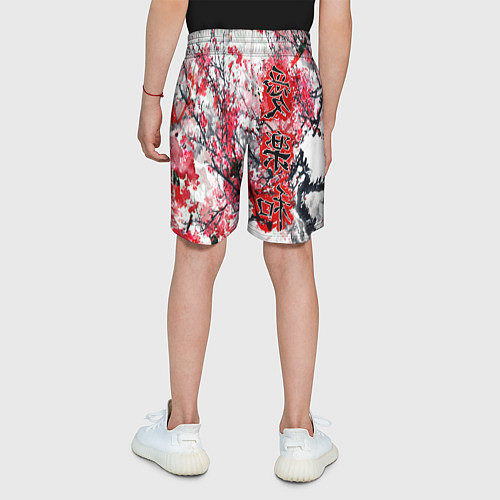Детские шорты Японский стиль иероглифы / 3D-принт – фото 4