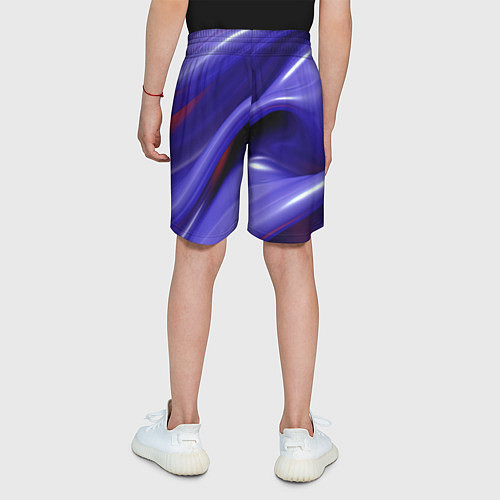 Детские шорты Фиолетовые абстрактные волны / 3D-принт – фото 4