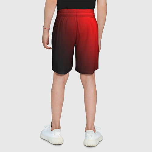 Детские шорты Градиент красно-чёрный диагональ / 3D-принт – фото 4