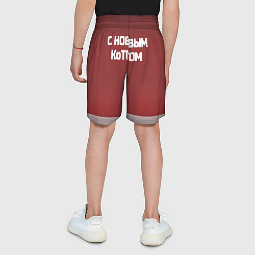 Детские шорты С новым котом - два кота в костюмах Санты / 3D-принт – фото 4