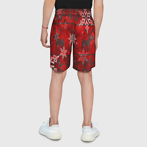 Детские шорты Рождественские узоры снежинки / 3D-принт – фото 4