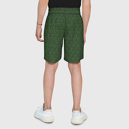 Детские шорты Тёмно-зелёный паттерн / 3D-принт – фото 4
