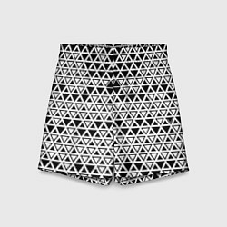 Шорты детские Треугольники чёрные и белые, цвет: 3D-принт