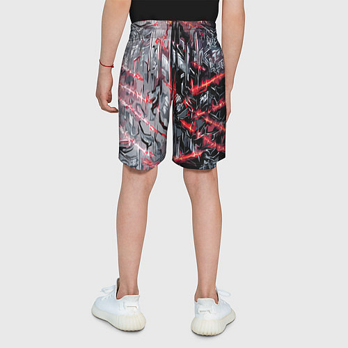 Детские шорты Адский доспех в царапинах / 3D-принт – фото 4
