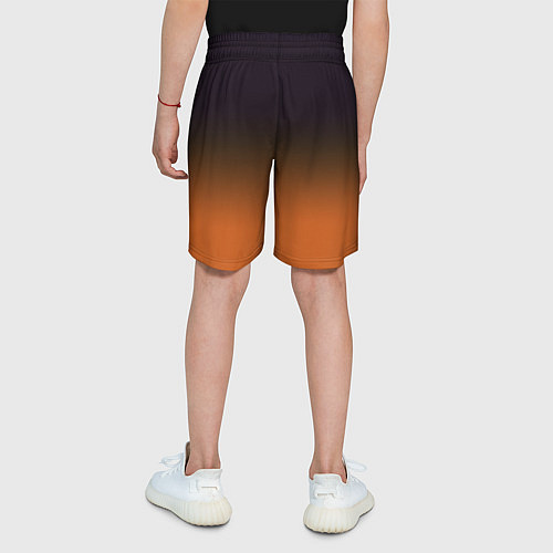 Детские шорты Градиент от чёрного к оранжевому / 3D-принт – фото 4
