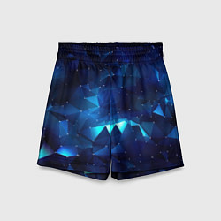 Детские шорты Синие осколки из мелких абстрактных части калейдос