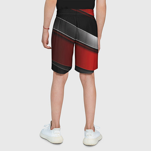 Детские шорты Красный серый и черный / 3D-принт – фото 4