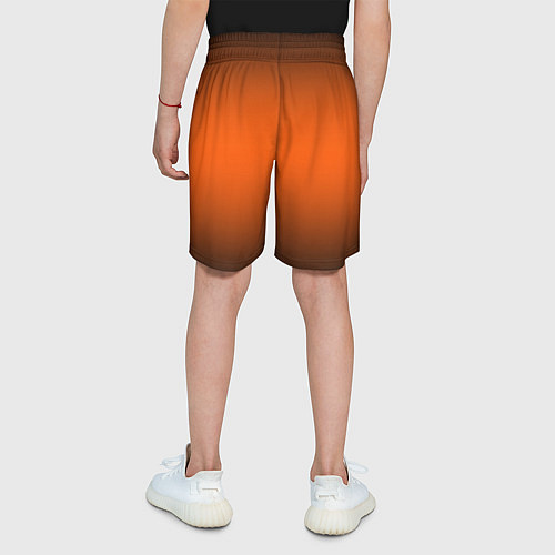 Детские шорты Градиент чёрно-оранжевый / 3D-принт – фото 4