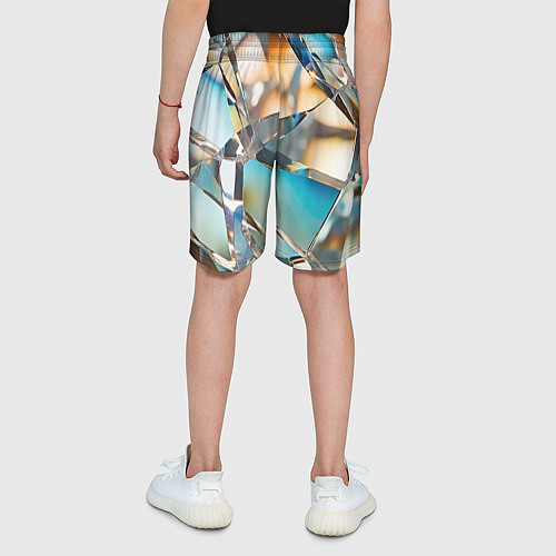 Детские шорты Грани стеклянного камня / 3D-принт – фото 4