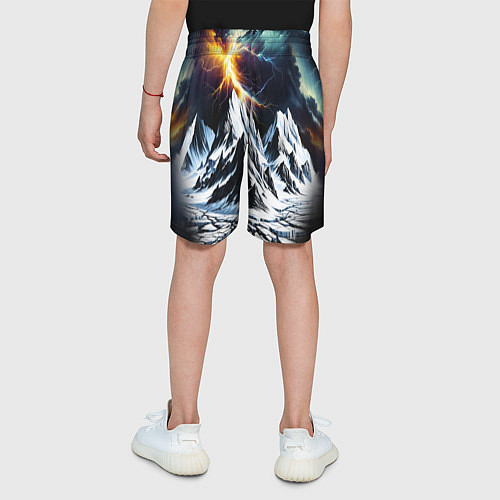 Детские шорты Молнии и горы / 3D-принт – фото 4