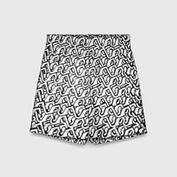 Детские шорты Чёрный узор на белом фоне