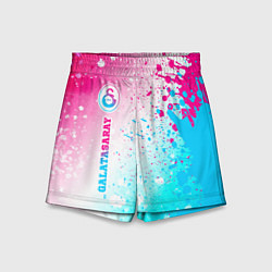 Шорты детские Galatasaray neon gradient style по-вертикали, цвет: 3D-принт