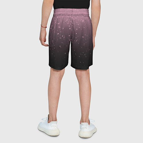 Детские шорты Градиент тёмный розовый брызги / 3D-принт – фото 4