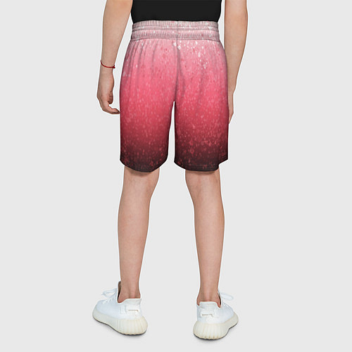 Детские шорты Градиент розово-чёрный брызги / 3D-принт – фото 4