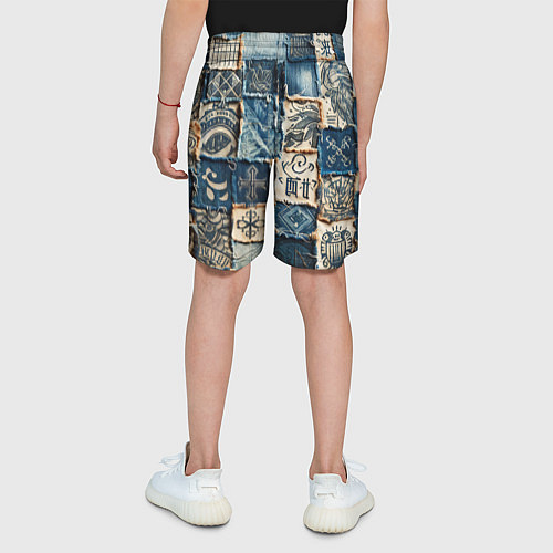 Детские шорты Татуировки на дениме / 3D-принт – фото 4