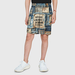 Шорты детские I love Barcelona - пэчворк, цвет: 3D-принт — фото 2