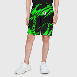 Шорты детские Skoda - green uniform, цвет: 3D-принт — фото 2