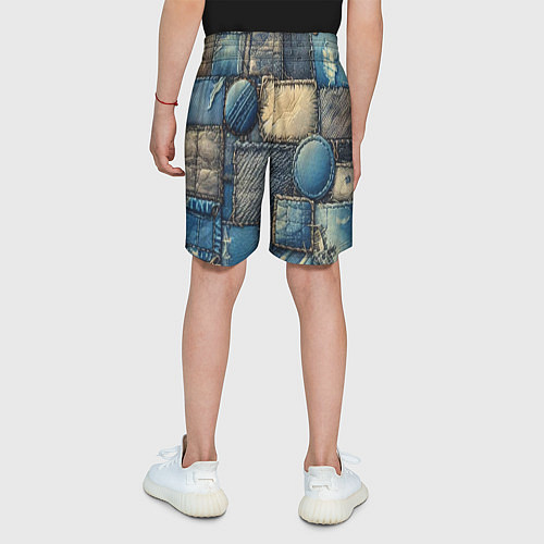 Детские шорты Denim patchwork - ai art / 3D-принт – фото 4