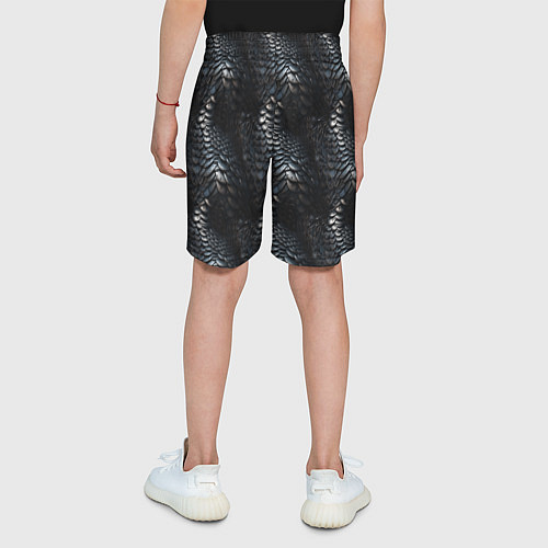 Детские шорты Блестящая металлическая броня / 3D-принт – фото 4