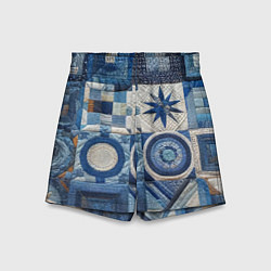 Шорты детские Denim patchwork - ai art, цвет: 3D-принт