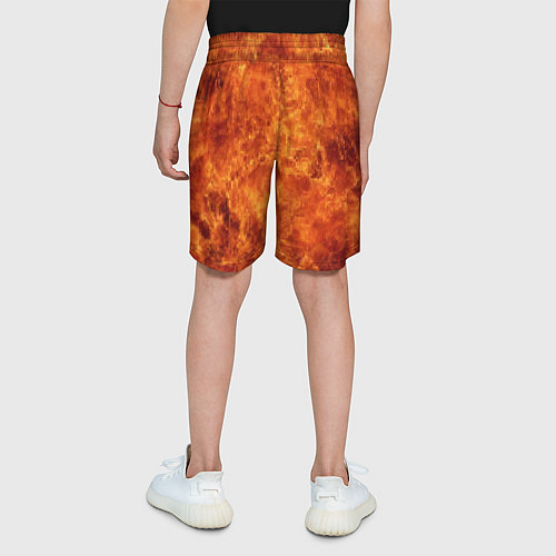 Детские шорты Пламя 8бит текстура / 3D-принт – фото 4