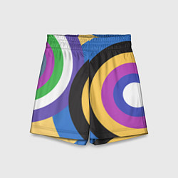 Шорты детские Разноцветные круги, абстракция, цвет: 3D-принт