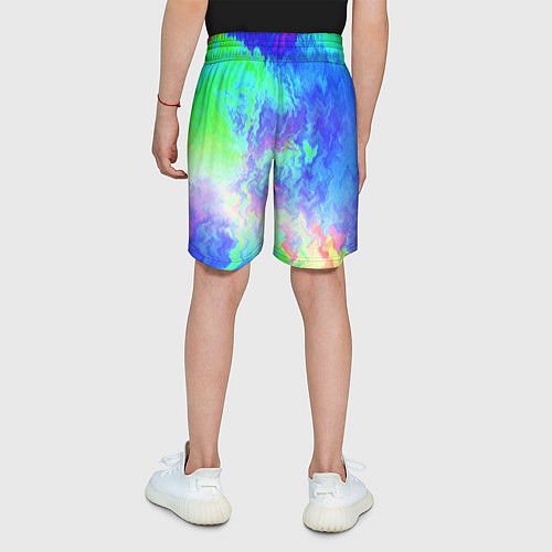 Детские шорты Сине-зелёная кислота тай-дай / 3D-принт – фото 4