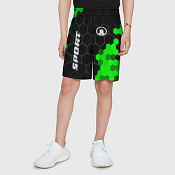 Шорты детские Great Wall green sport hexagon, цвет: 3D-принт — фото 2