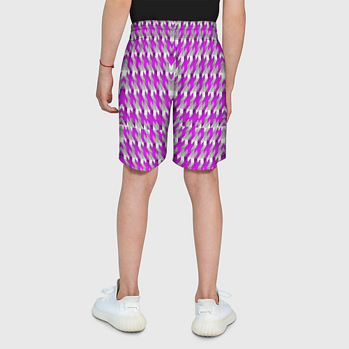 Детские шорты Розово-белый паттерн / 3D-принт – фото 4