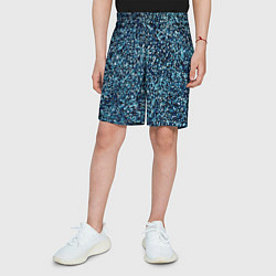 Шорты детские Синий пёстрый текстурированный, цвет: 3D-принт — фото 2