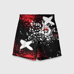 Шорты детские ММА на фоне брызг красок, цвет: 3D-принт
