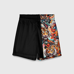 Детские шорты Тату ирезуми дракона тигр лис и самурай