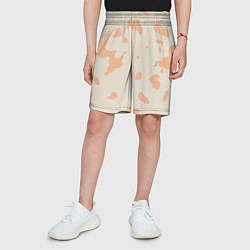 Шорты детские Бежевый пятнистый паттерн, цвет: 3D-принт — фото 2