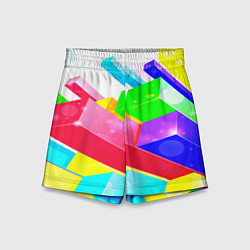 Шорты детские Цветные столбы, цвет: 3D-принт