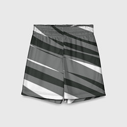 Шорты детские Серые с белым полосами, цвет: 3D-принт